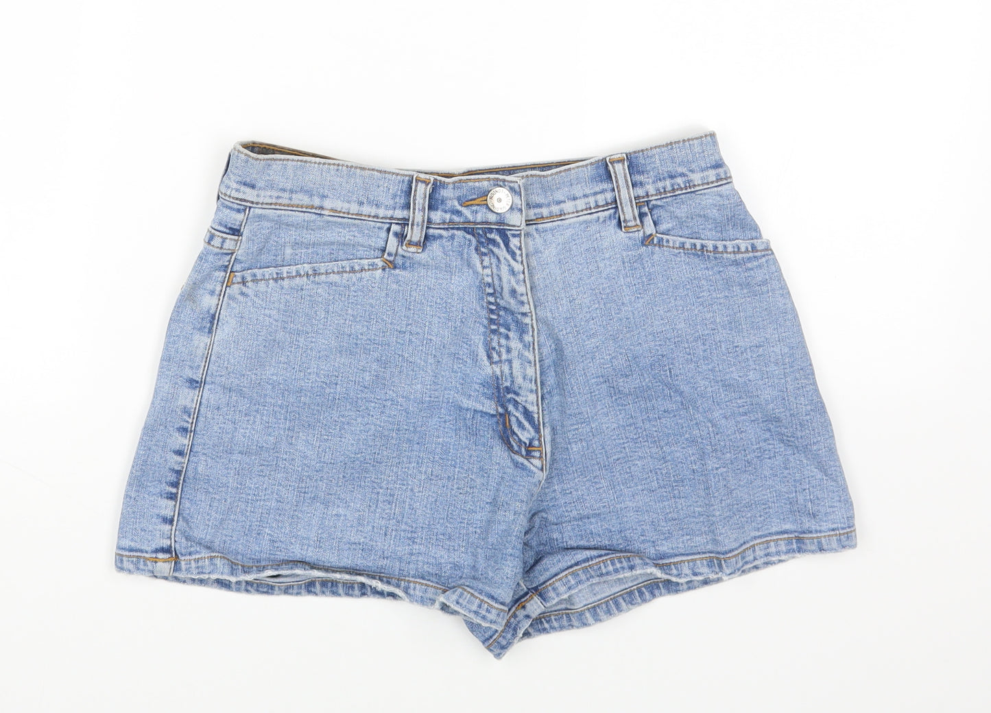 peter golding Womens Blue Cotton Hot Pants Shorts Size 10 Regular Zip