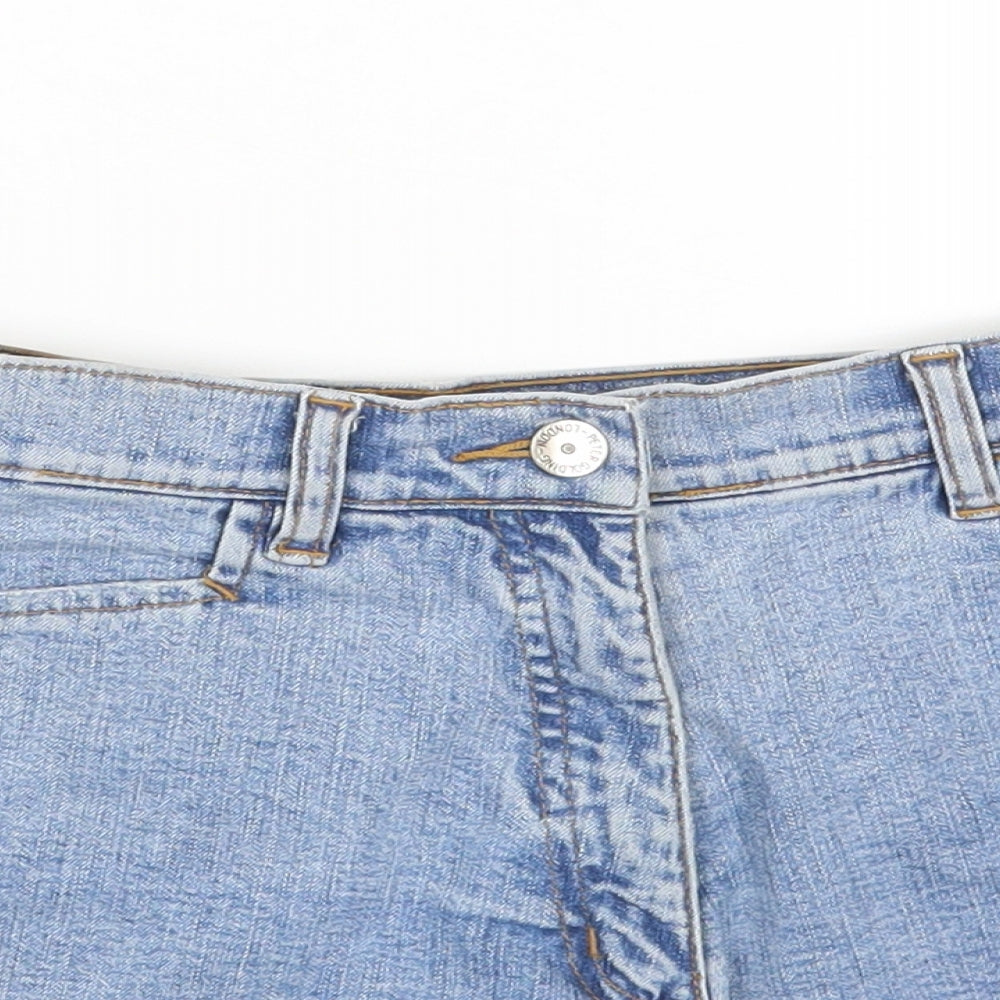 peter golding Womens Blue Cotton Hot Pants Shorts Size 10 Regular Zip