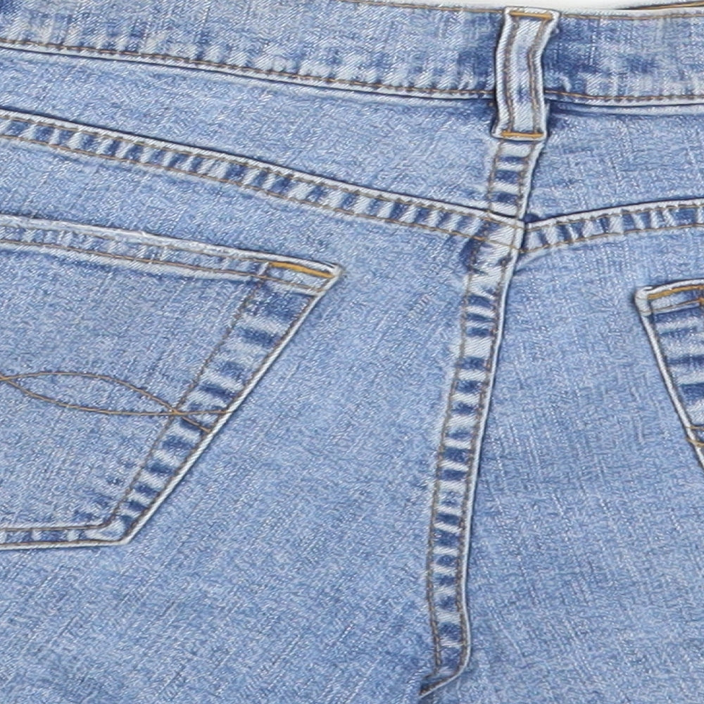 peter golding Womens Blue Cotton Hot Pants Shorts Size 10 Regular Zip