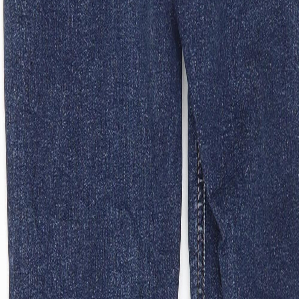 Topshop Mens Blue Cotton Straight Jeans Size 26 in L34 in Regular Button