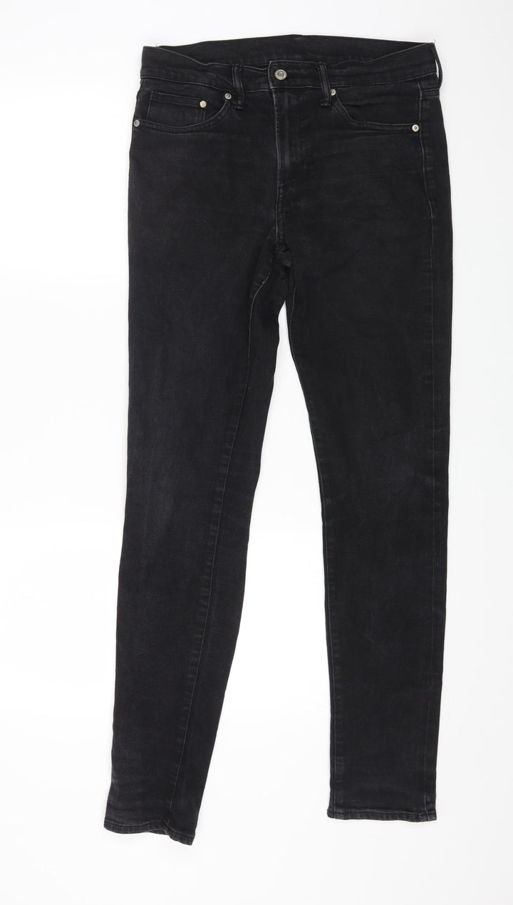 Skinny&Denim Womens Black Cotton Straight Jeans Size 30 in L29 in Regular Zip