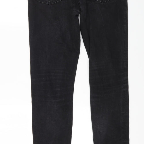 Skinny&Denim Womens Black Cotton Straight Jeans Size 30 in L29 in Regular Zip