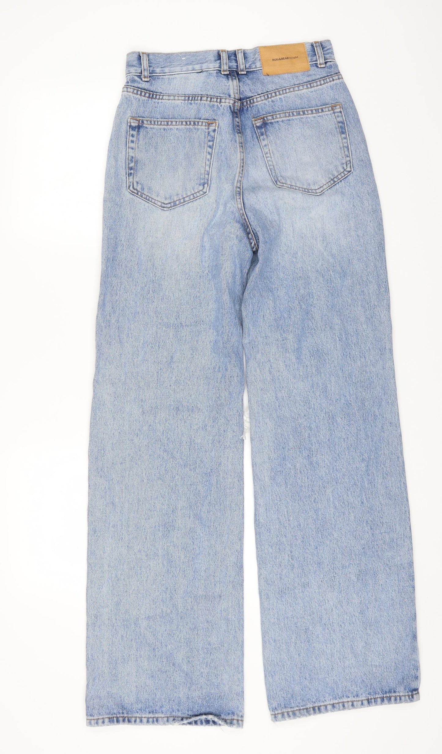 Pull&Bear Womens Blue Cotton Mom Jeans Size 8 L30 in Regular Zip