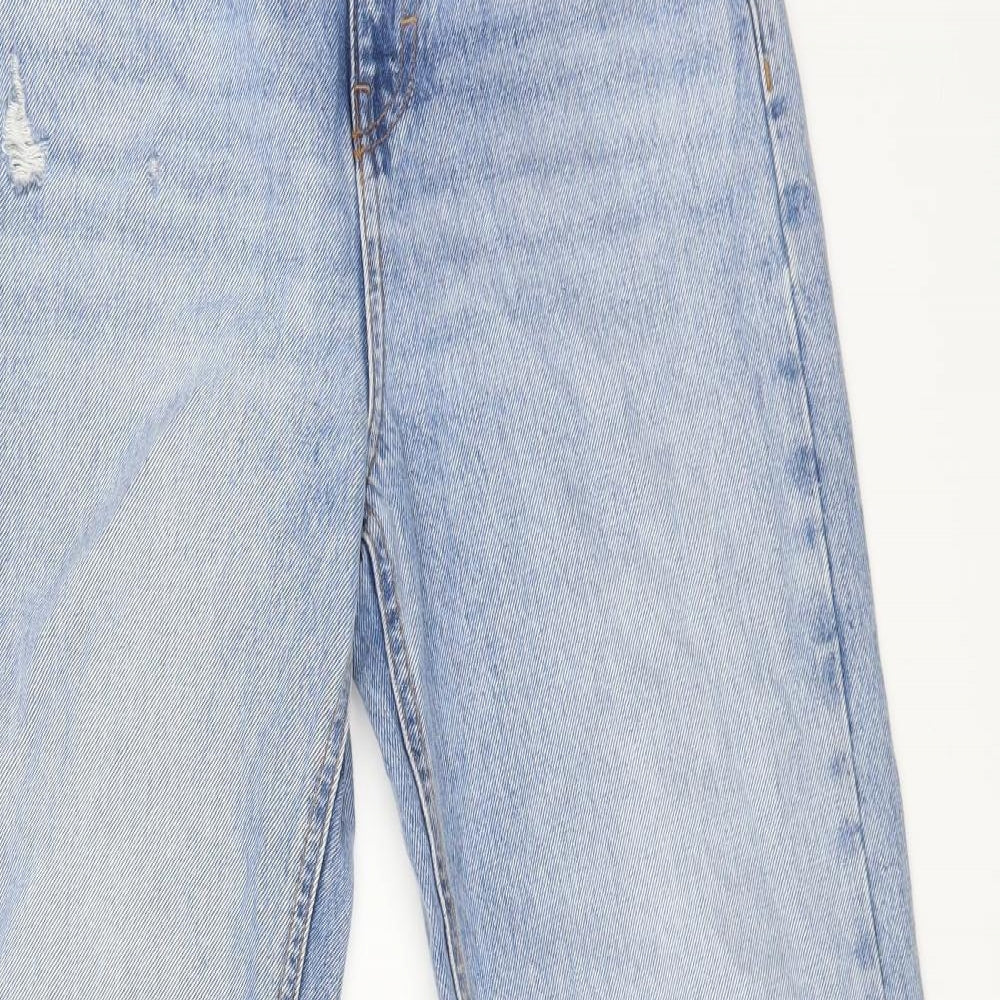 Pull&Bear Womens Blue Cotton Mom Jeans Size 8 L30 in Regular Zip