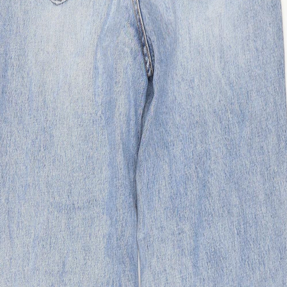 Pull&Bear Womens Blue Cotton Mom Jeans Size 8 L30 in Regular Zip