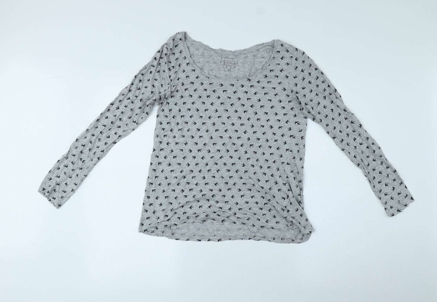 Atmosphere Womens Grey Polyester Jersey T-Shirt Size 16 Scoop Neck - Birds