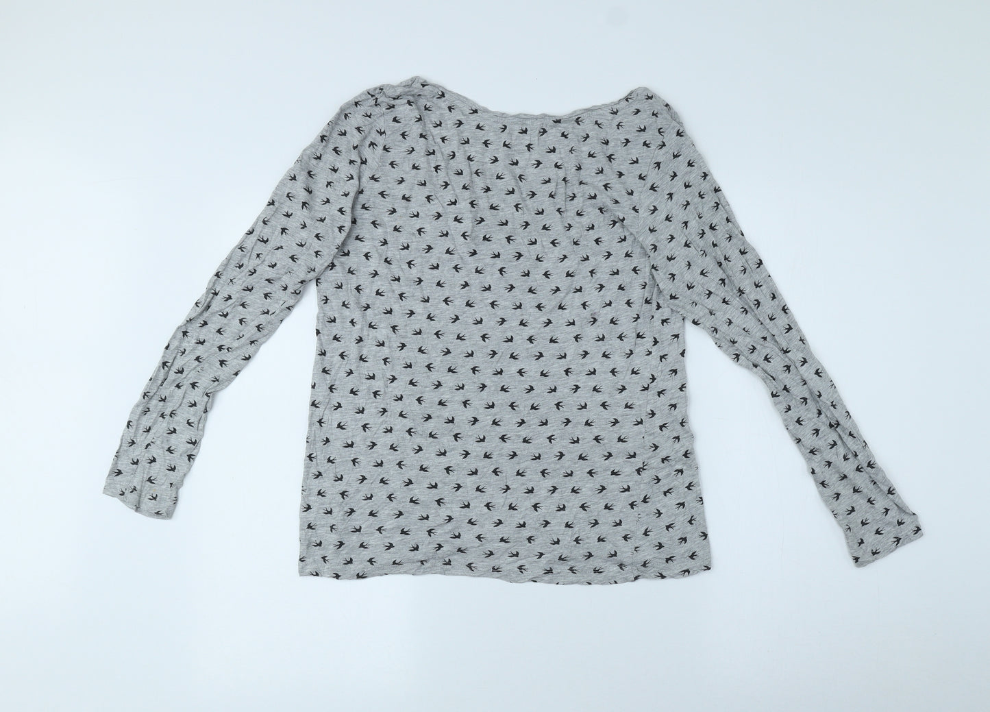 Atmosphere Womens Grey Polyester Jersey T-Shirt Size 16 Scoop Neck - Birds