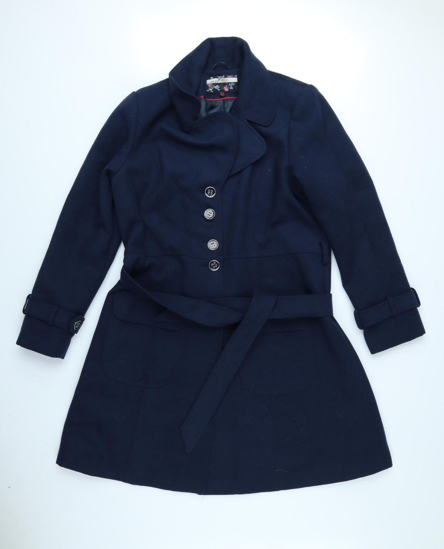 NEXT Mens Blue Military Jacket Coat Size XL Button
