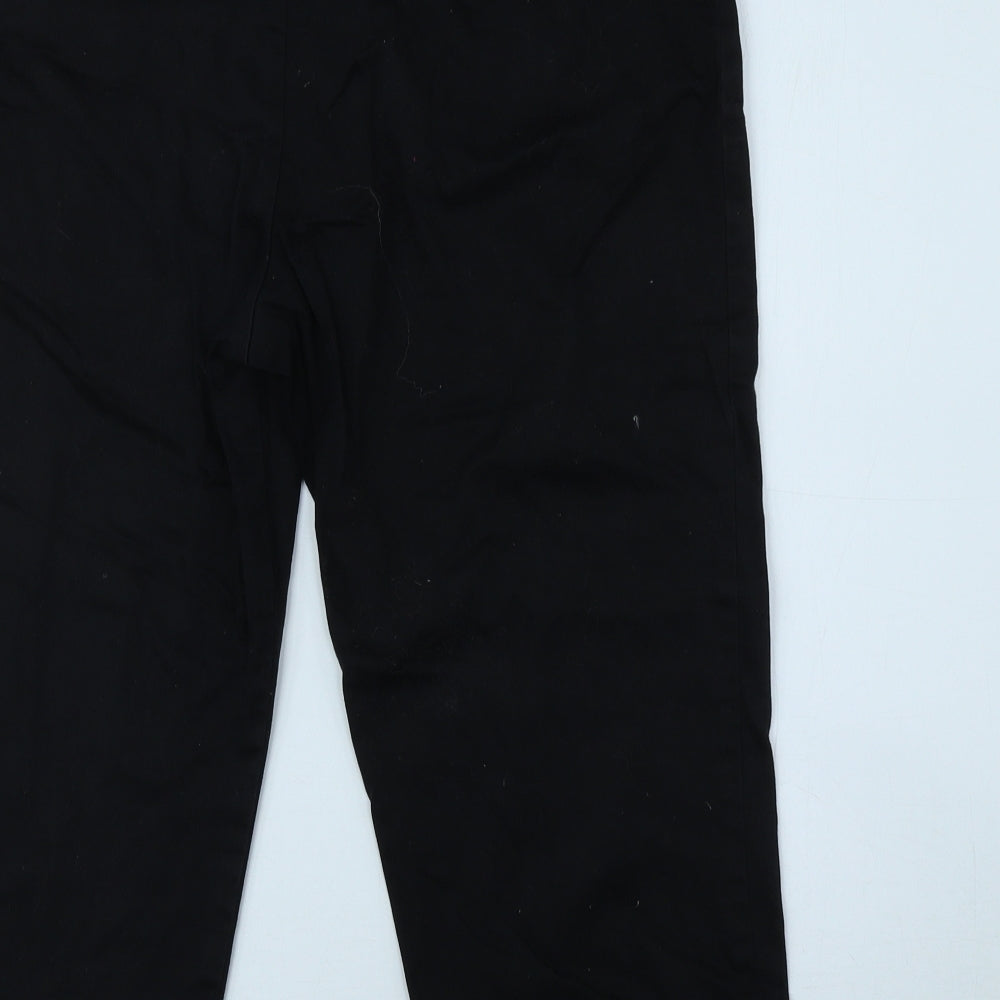 Marks and Spencer Womens Black Cotton Straight Jeans Size 14 L20 in Regular Zip - Short