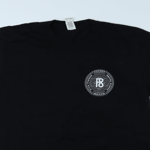 Gildan Mens Black Polyester T-Shirt Size XL Round Neck