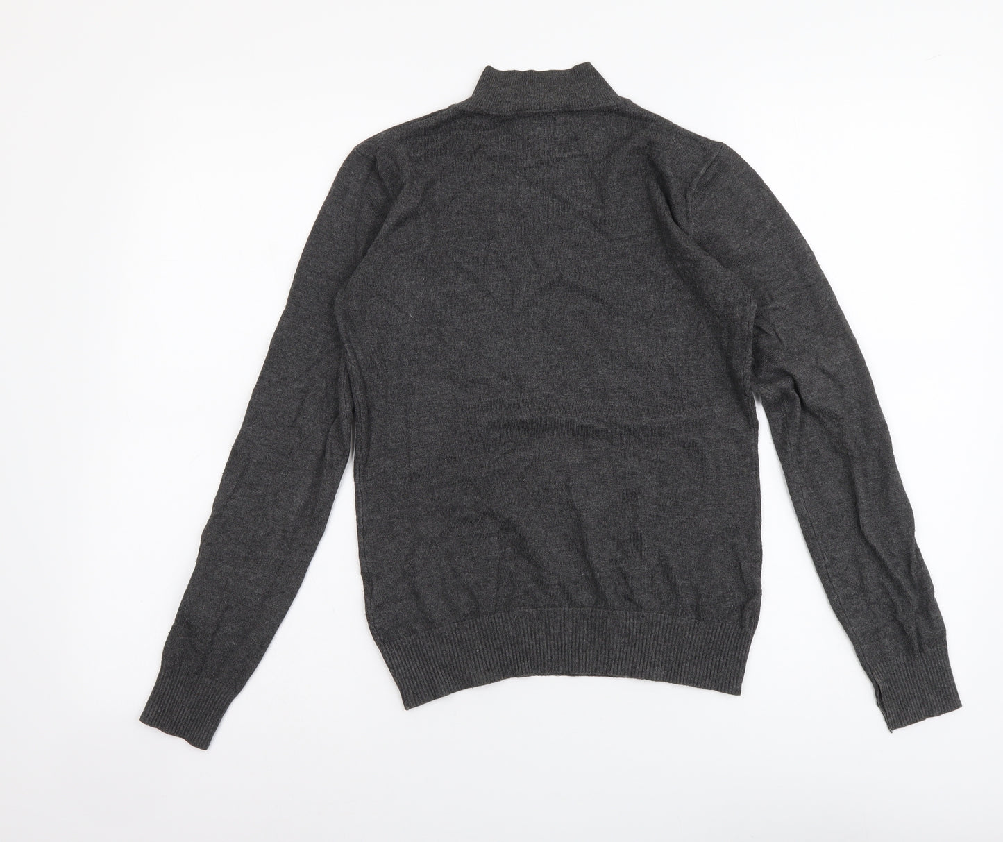 Ciela Womens Grey Mock Neck Cotton Pullover Jumper Size S