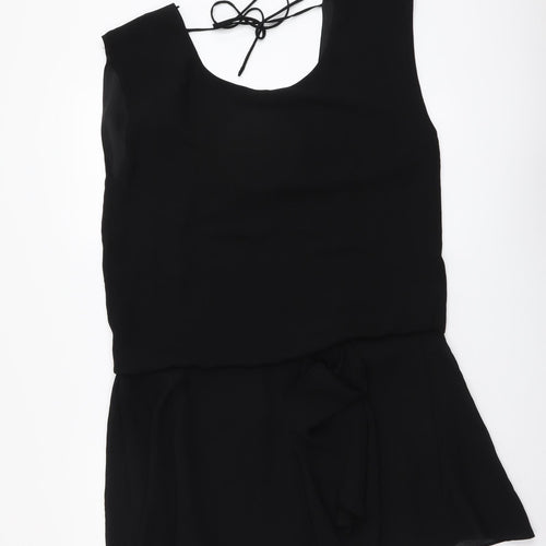 Zara Womens Black Polyester A-Line Size S Scoop Neck Pullover