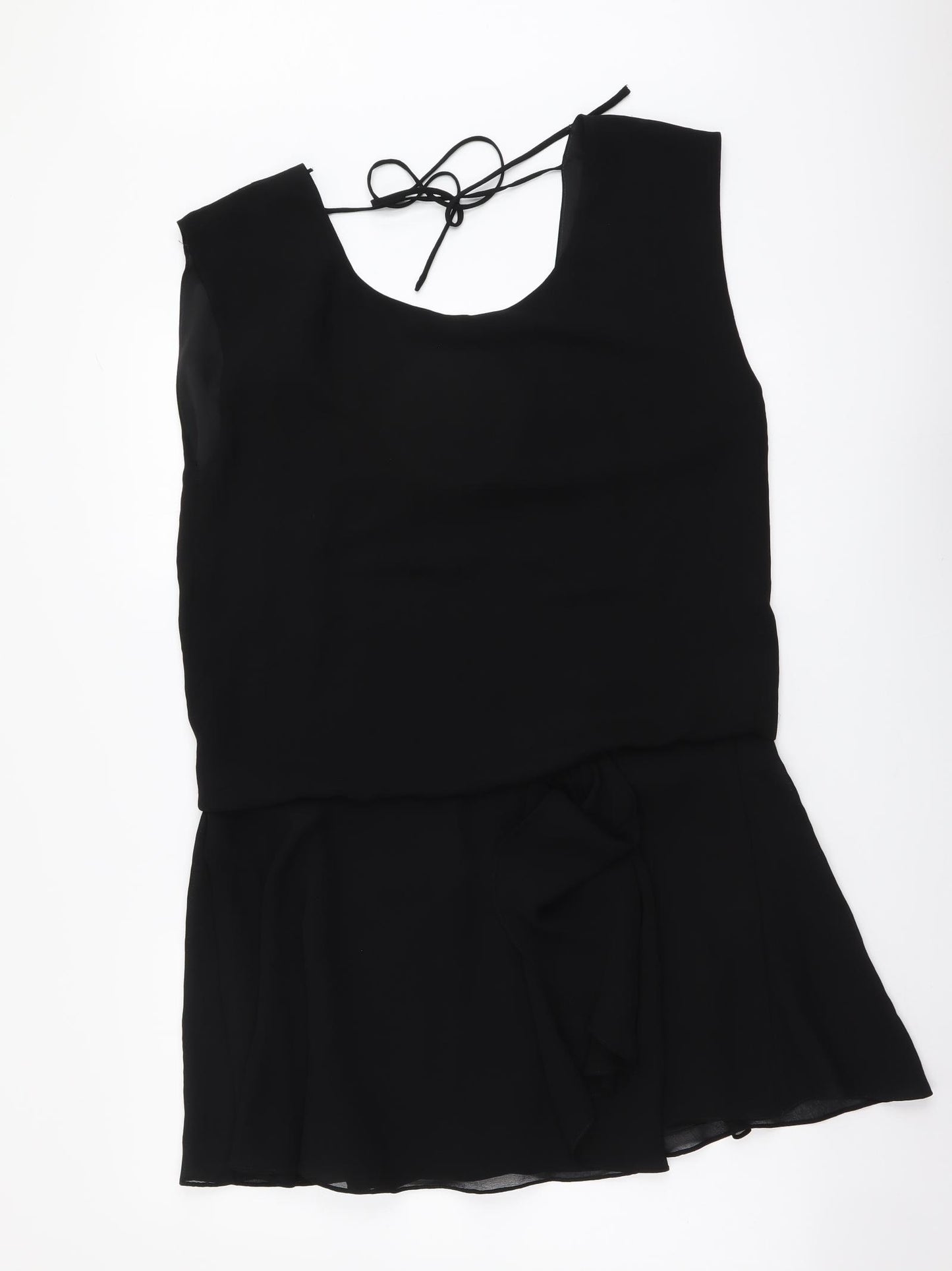 Zara Womens Black Polyester A-Line Size S Scoop Neck Pullover
