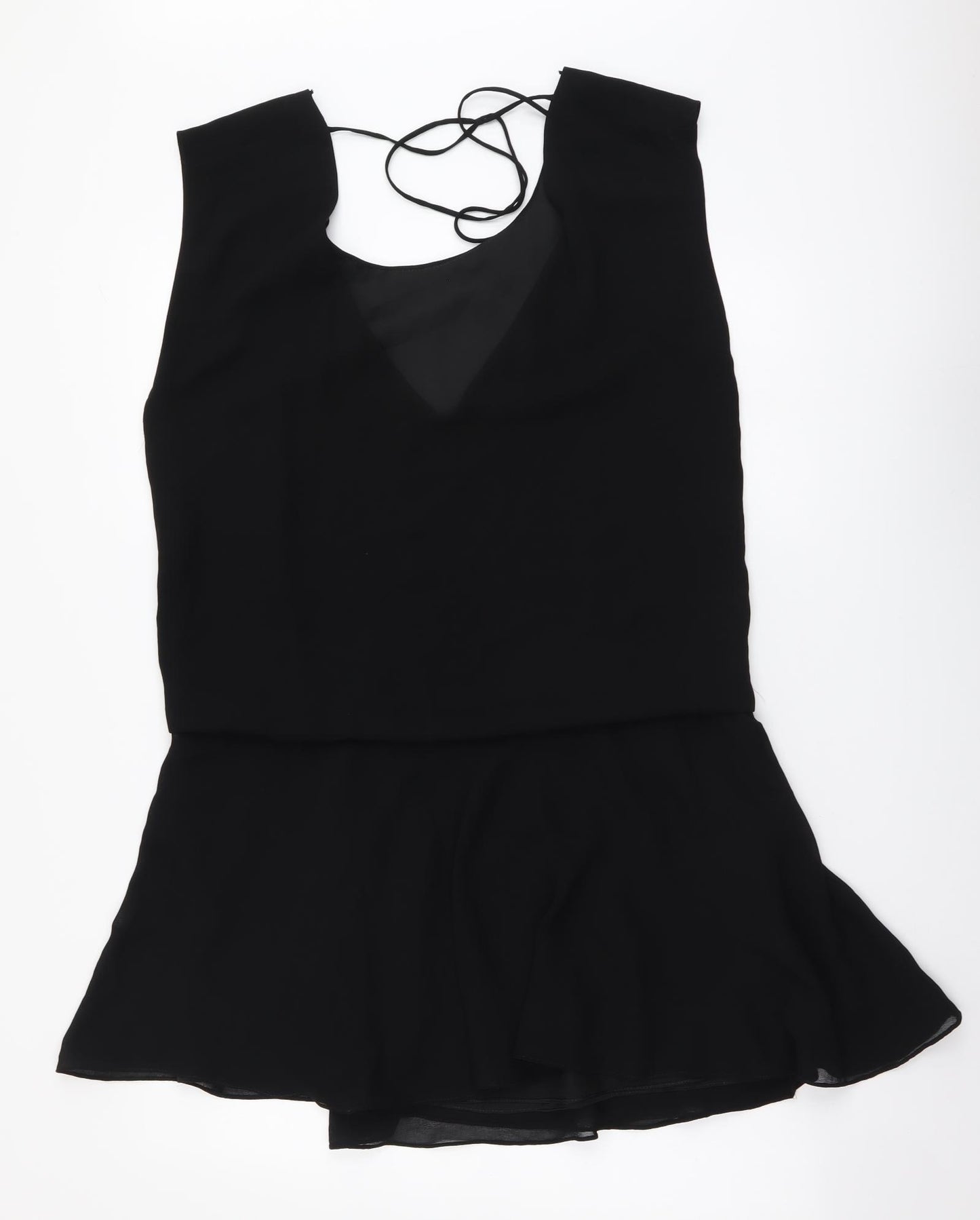 Zara Womens Black Polyester A-Line Size S Scoop Neck Pullover