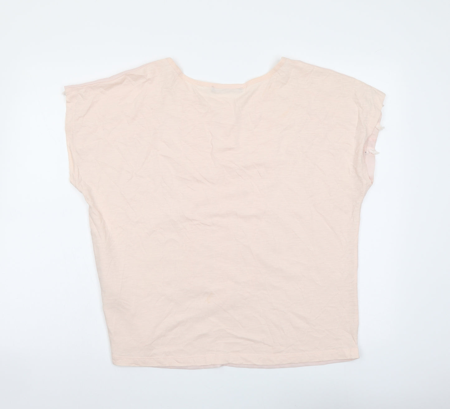 Marks and Spencer Womens Pink Polyester Basic Polo Size 12 Boat Neck