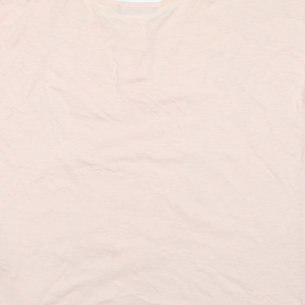 Marks and Spencer Womens Pink Polyester Basic Polo Size 12 Boat Neck