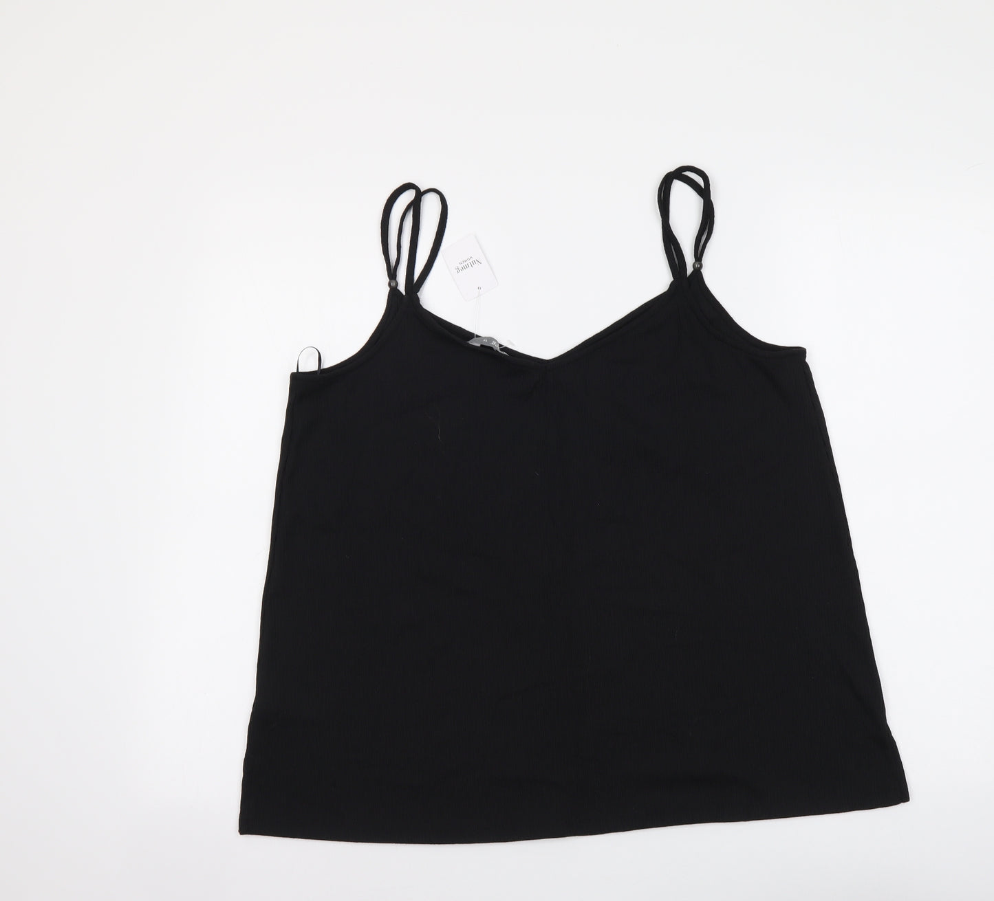 Nutmeg Womens Black Polyester Camisole Tank Size 16 V-Neck