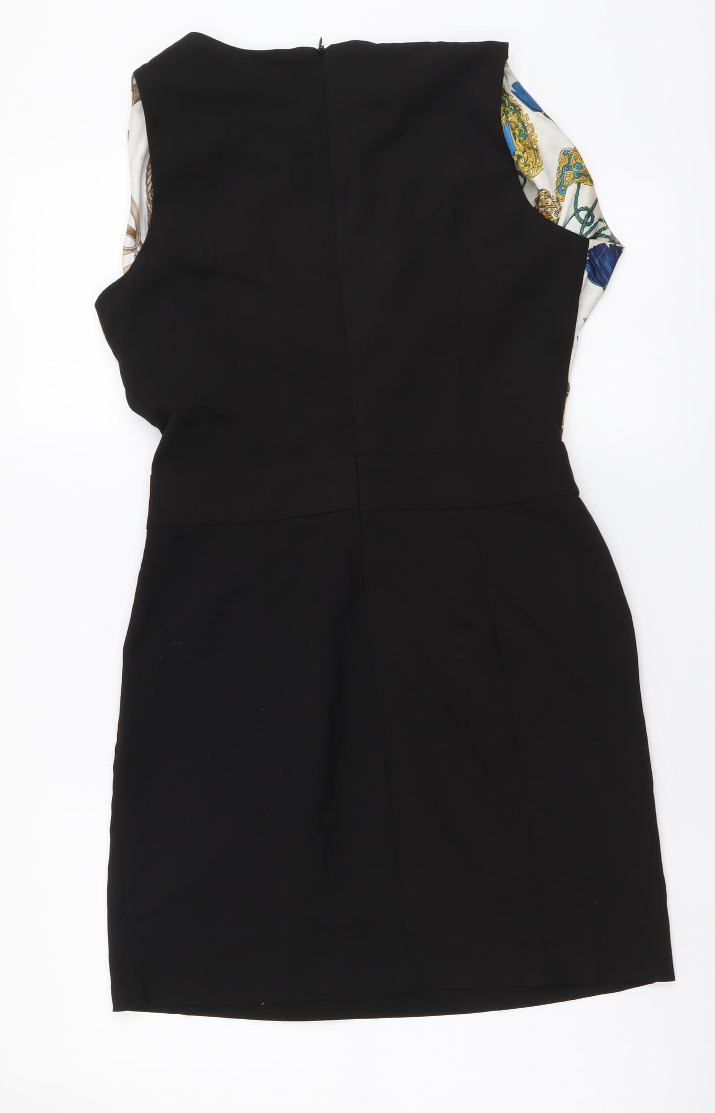 Carmel Fashion Womens Multicoloured Geometric Polyester Mini Size M V-Neck Pullover