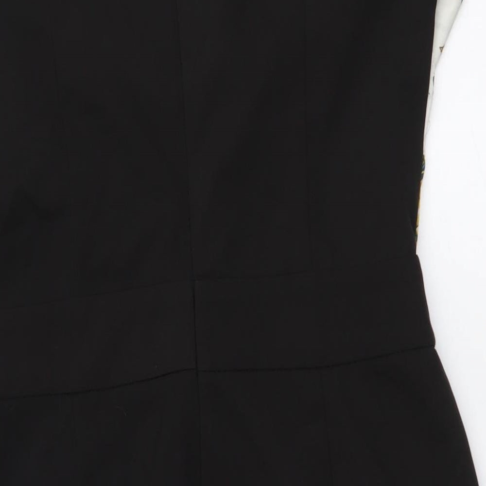 Carmel Fashion Womens Multicoloured Geometric Polyester Mini Size M V-Neck Pullover