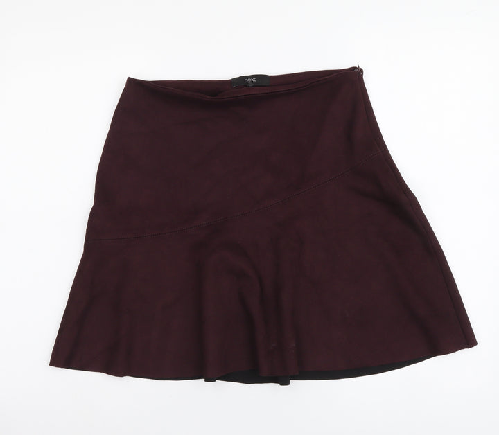 NEXT Womens Red Polyester Flare Skirt Size 8 Zip
