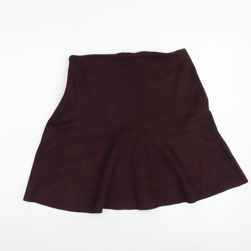 NEXT Womens Red Polyester Flare Skirt Size 8 Zip