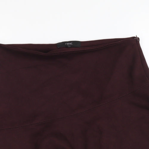 NEXT Womens Red Polyester Flare Skirt Size 8 Zip