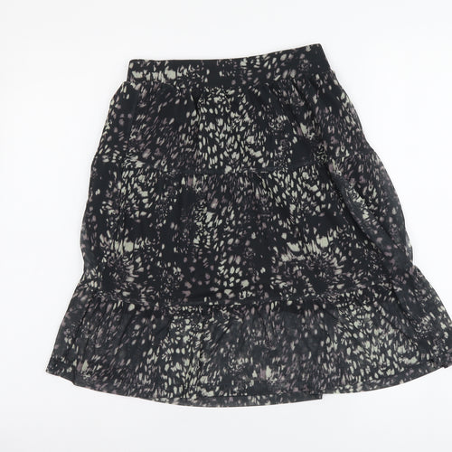 NEXT Womens Black Geometric Polyester A-Line Skirt Size 6