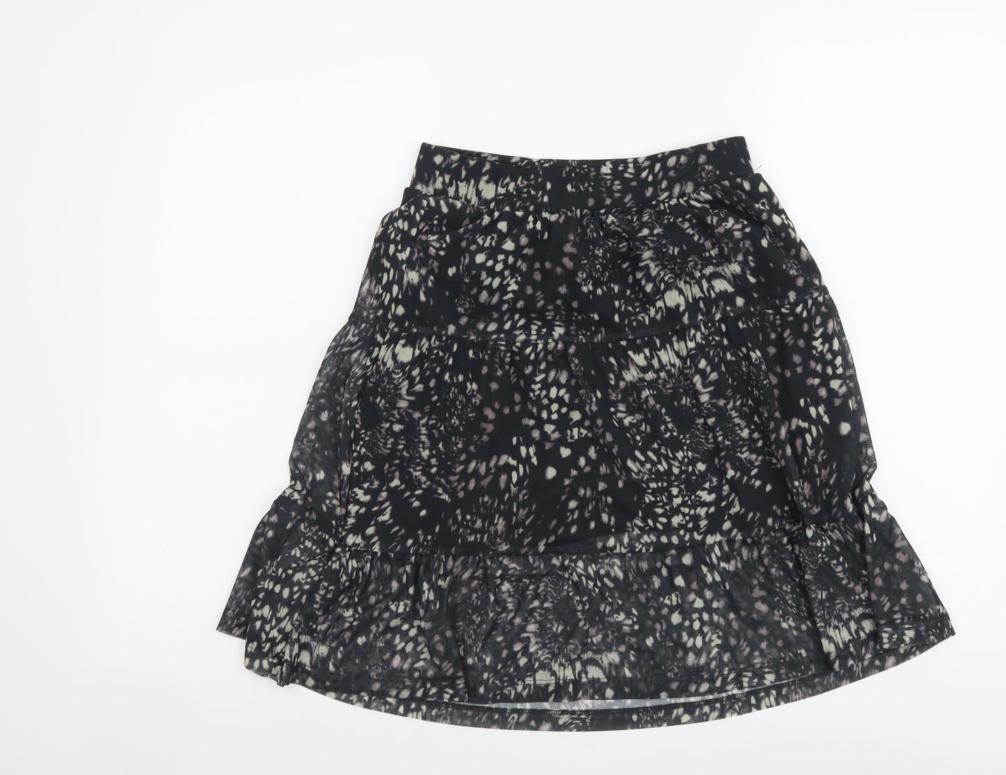 NEXT Womens Black Geometric Polyester A-Line Skirt Size 6