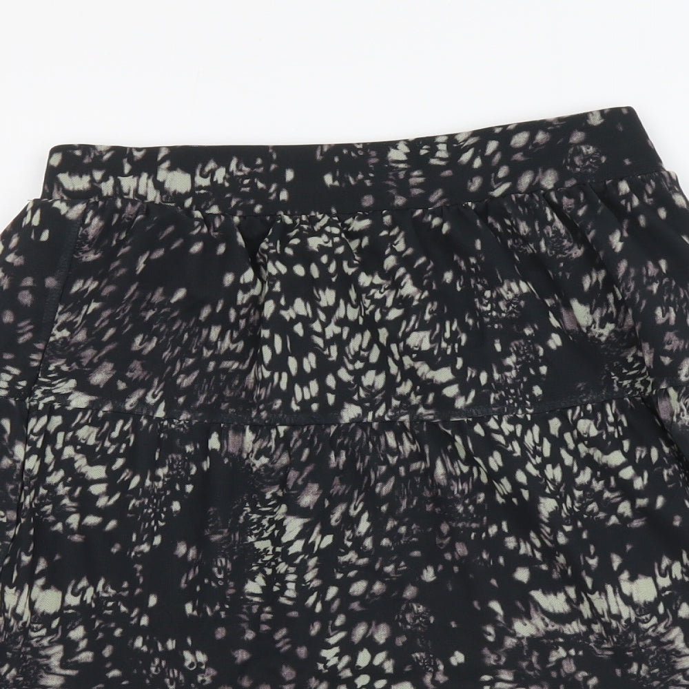 NEXT Womens Black Geometric Polyester A-Line Skirt Size 6
