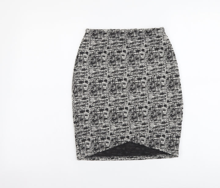 Miss Selfridge Womens Black Geometric Polyester Mini Skirt Size 6