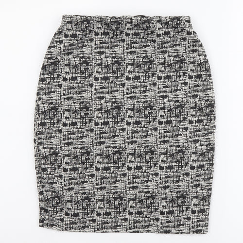 Miss Selfridge Womens Black Geometric Polyester Mini Skirt Size 6