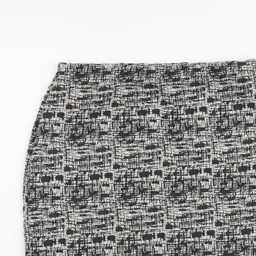 Miss Selfridge Womens Black Geometric Polyester Mini Skirt Size 6