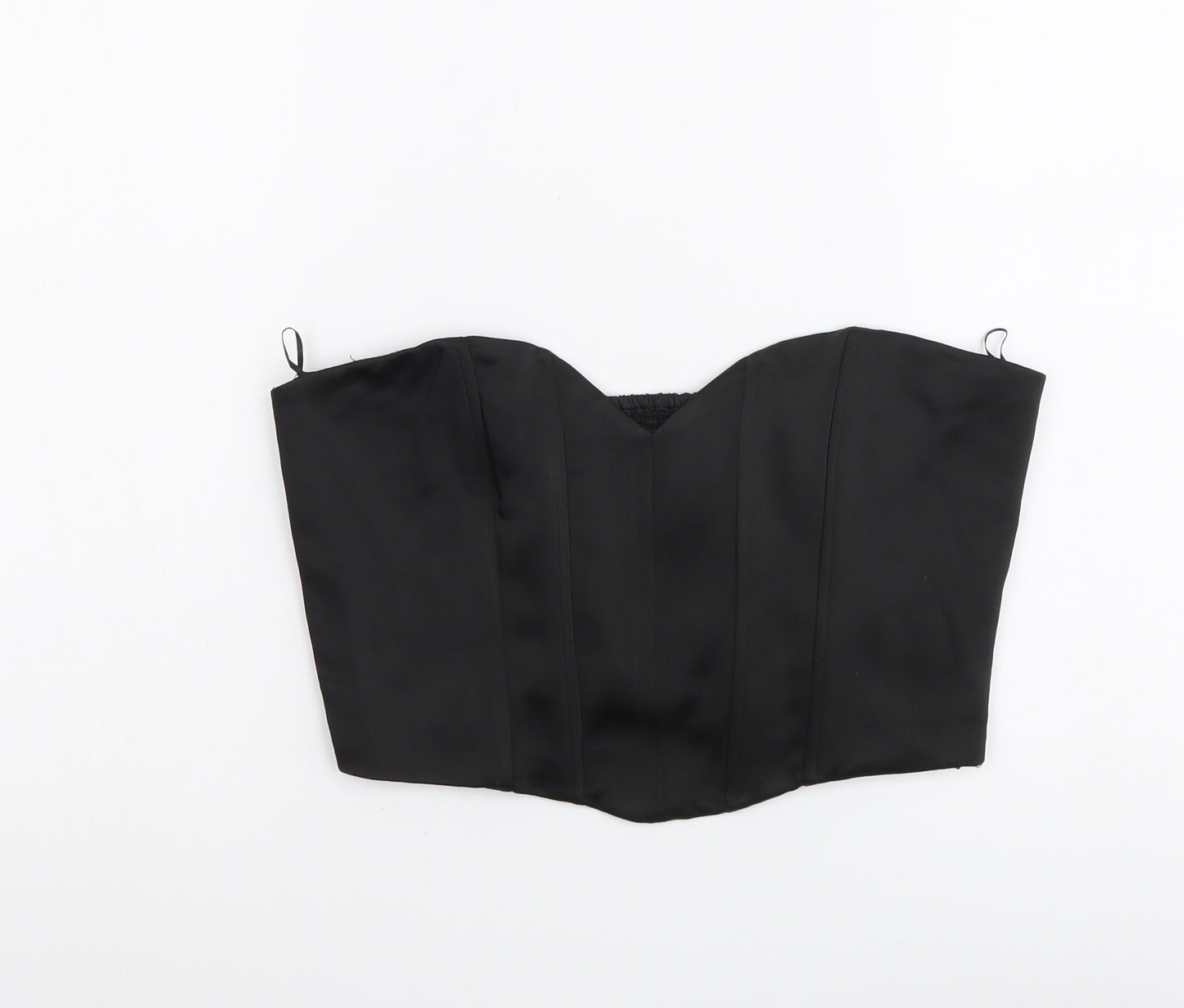 Zara Womens Black Polyester Cropped Tank Size M Sweetheart - Corset Style