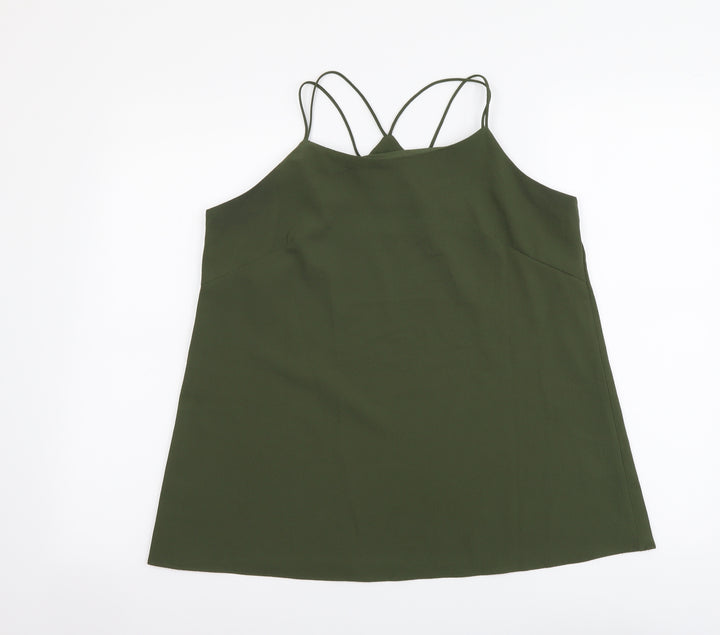 Quiz Womens Green Polyester Camisole Tank Size 10 Round Neck
