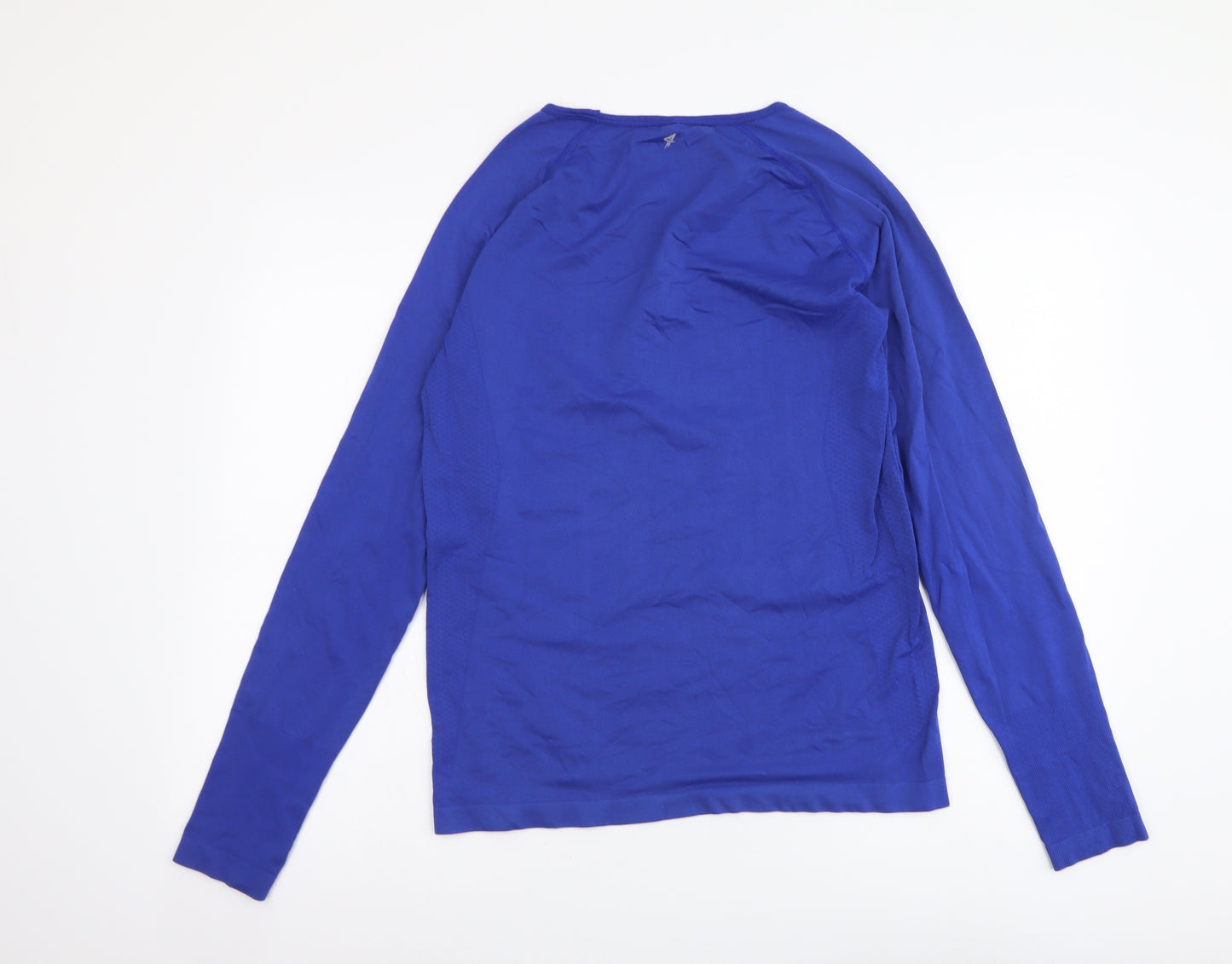 Workout Womens Blue Polyester Basic T-Shirt Size 18 Round Neck Pullover