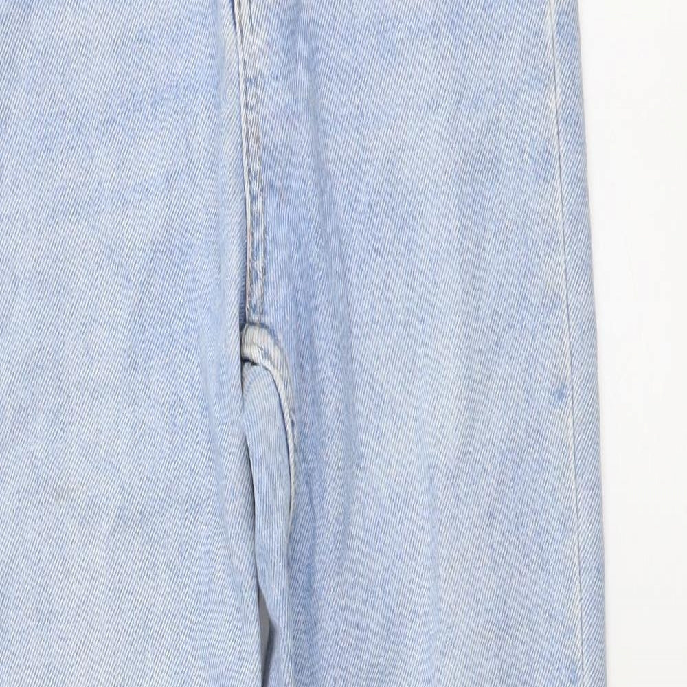 Topshop Womens Blue Cotton Straight Jeans Size 25 in L30 in Regular Button