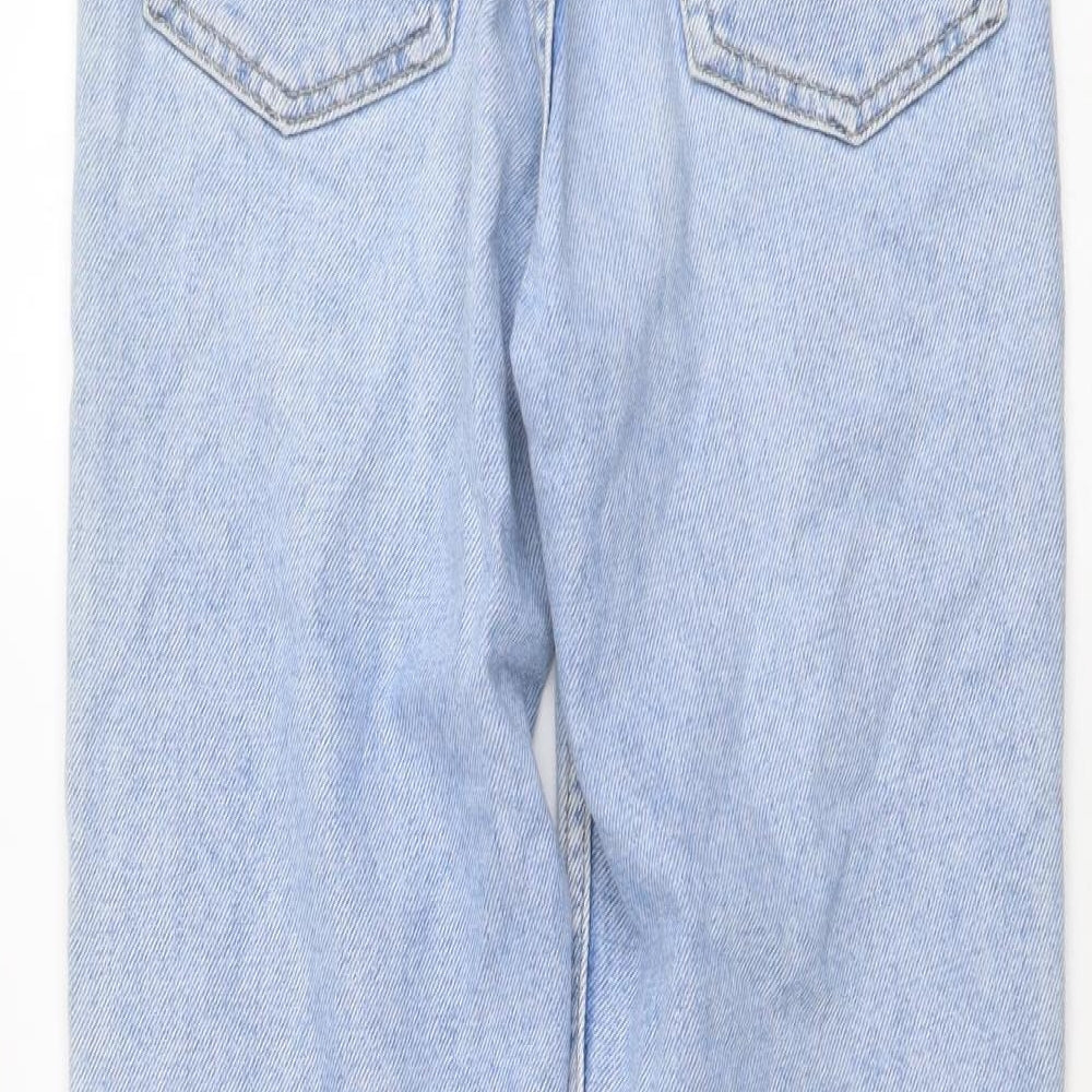 Topshop Womens Blue Cotton Straight Jeans Size 25 in L30 in Regular Button