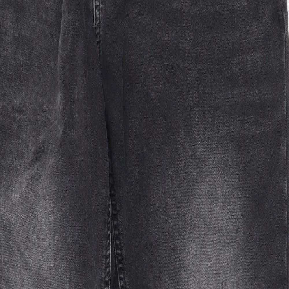 F&F Mens Grey Cotton Straight Jeans Size 38 in Slim Button