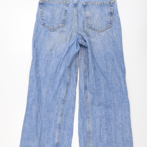 Topshop Womens Blue Cotton Tapered Jeans Size 25 in L30 in Regular Button