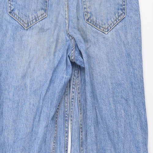 Topshop Womens Blue Cotton Tapered Jeans Size 25 in L30 in Regular Button