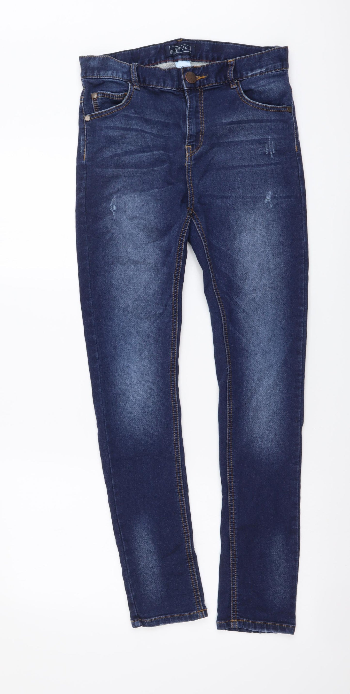 NEXT Boys Blue Cotton Skinny Jeans Size 14 Years Regular Button