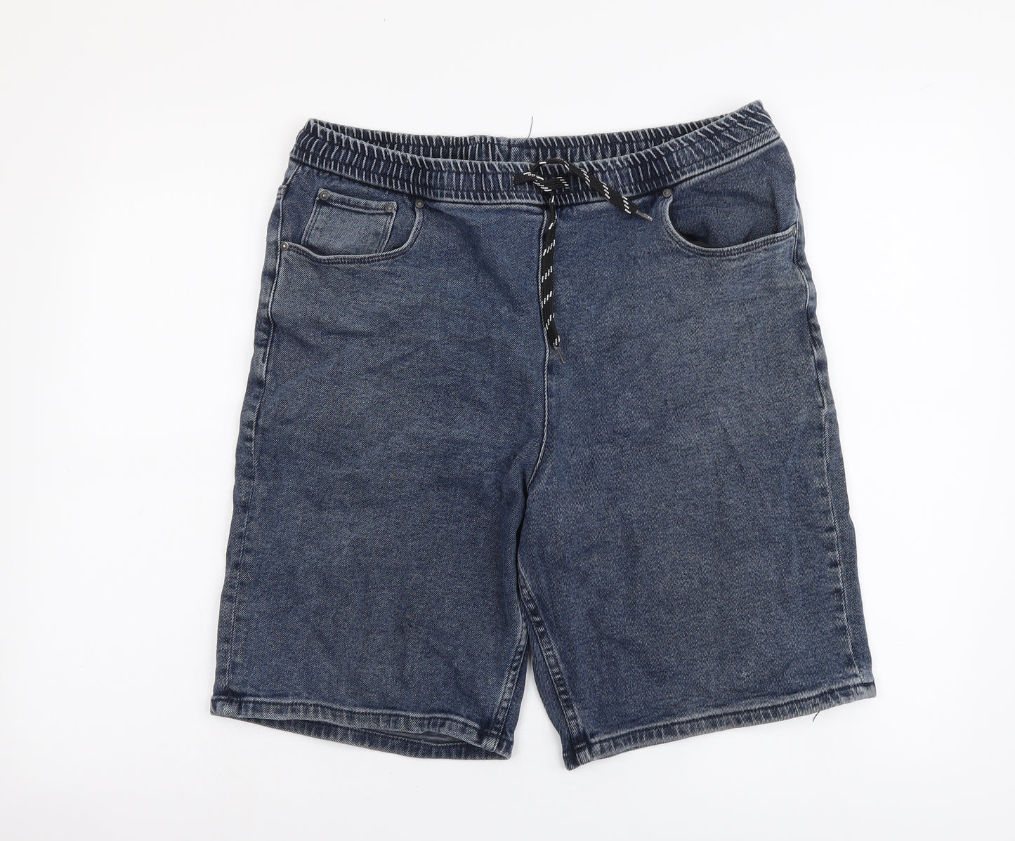 ASOS Mens Blue Cotton Bermuda Shorts Size 32 in L9 in Regular Drawstring