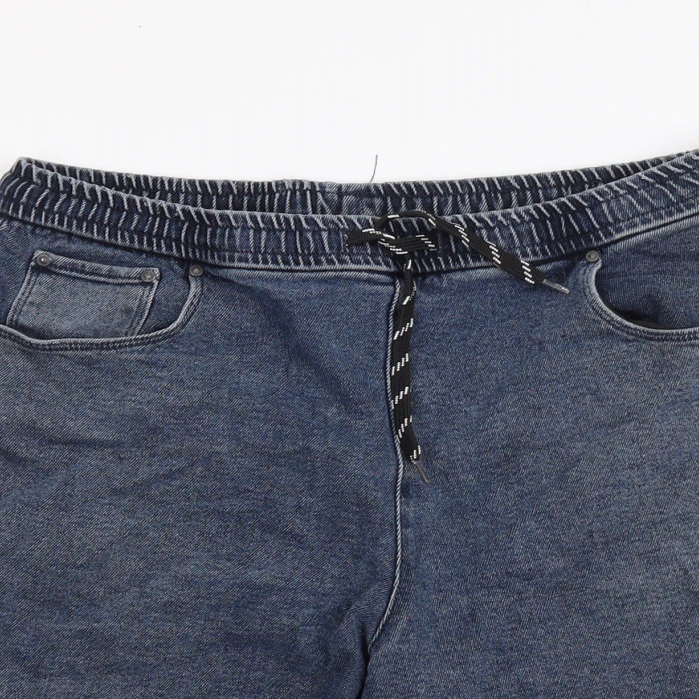 ASOS Mens Blue Cotton Bermuda Shorts Size 32 in L9 in Regular Drawstring