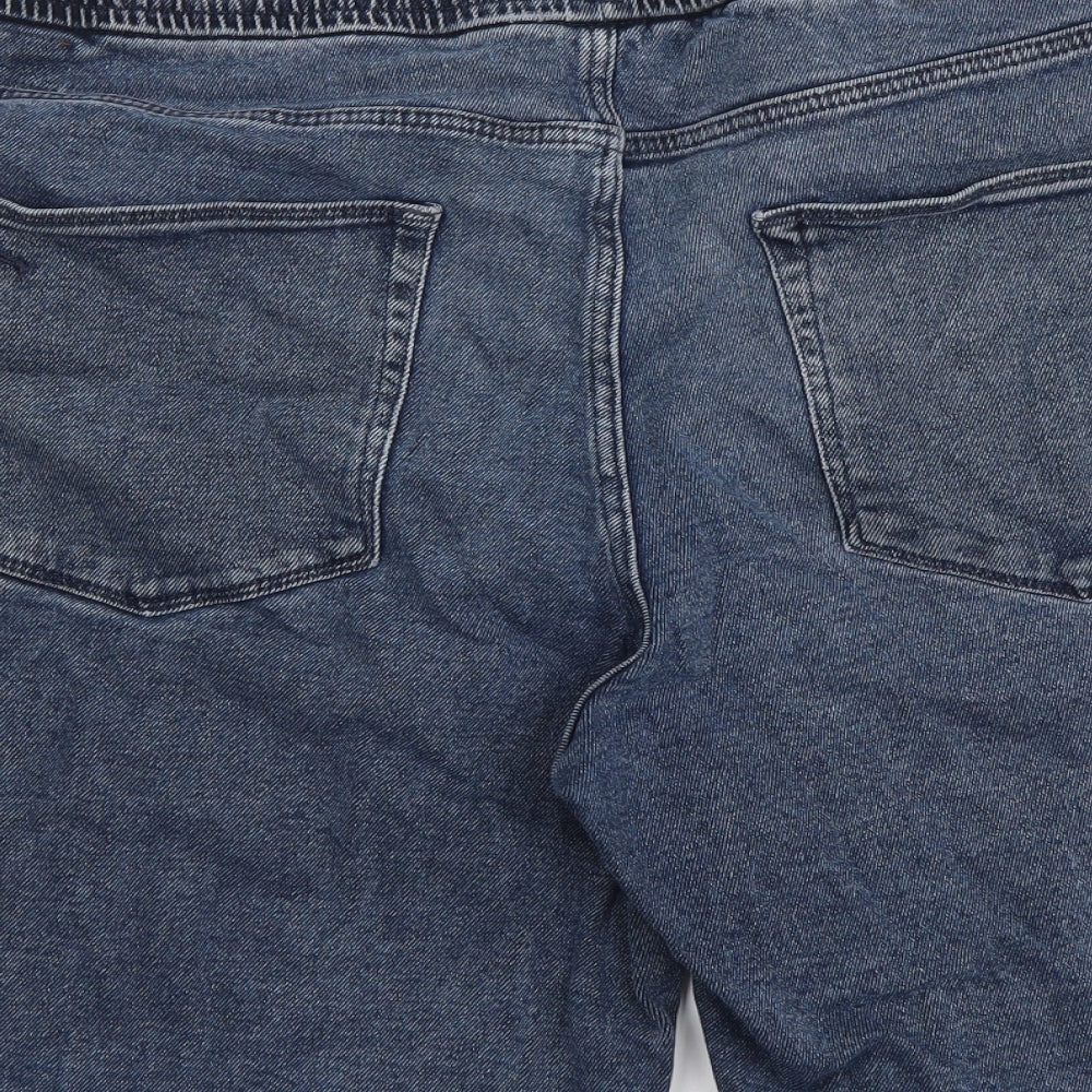 ASOS Mens Blue Cotton Bermuda Shorts Size 32 in L9 in Regular Drawstring