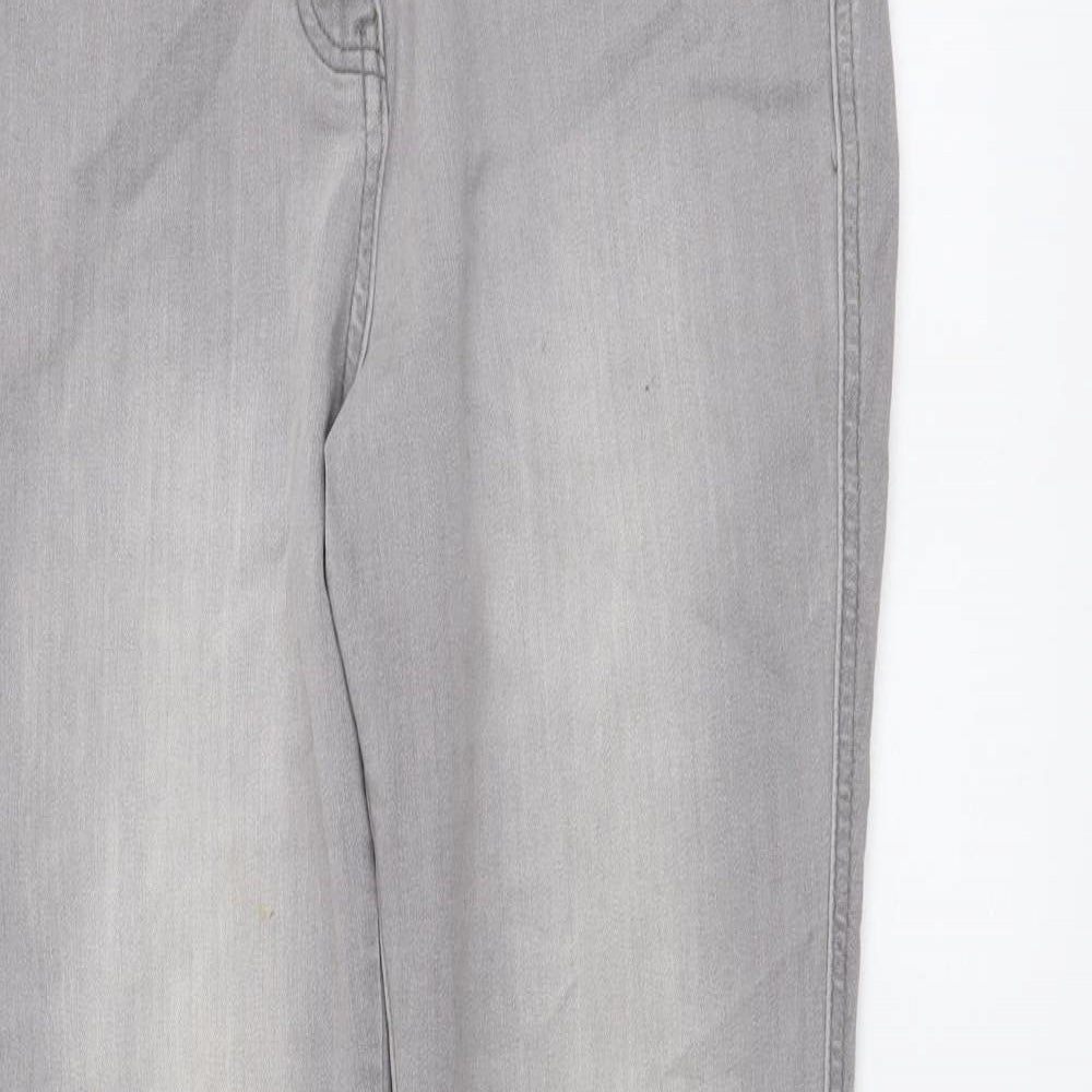 Tu Womens Grey Cotton Skinny Jeans Size 12 L31 in Regular Button