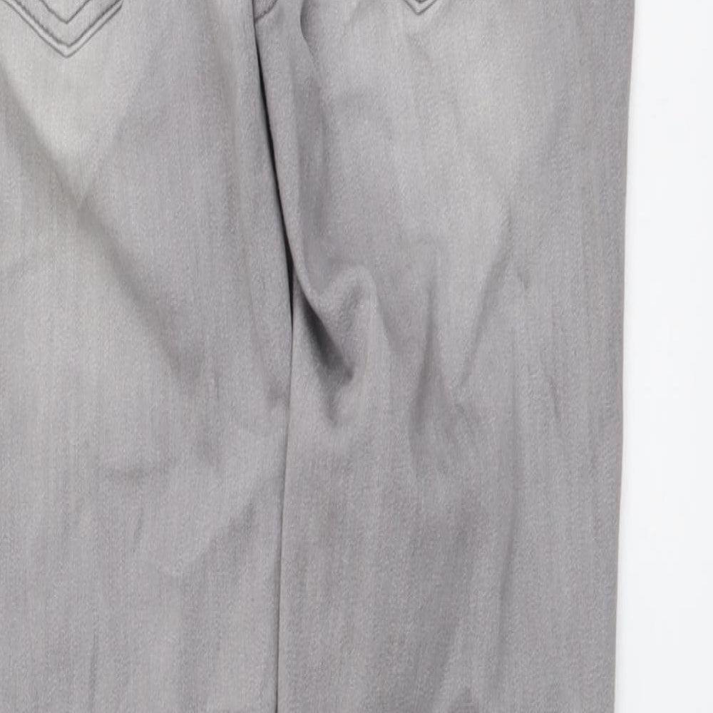 Tu Womens Grey Cotton Skinny Jeans Size 12 L31 in Regular Button