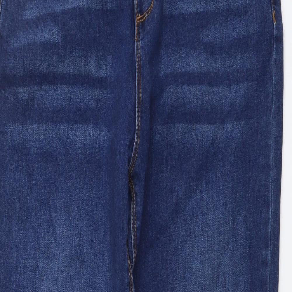 Denim & Co. Girls Blue Cotton Skinny Jeans Size 12-13 Years Regular Button