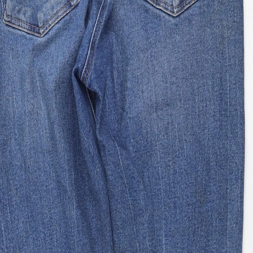 NEXT Womens Blue Cotton Straight Jeans Size 12 L25 in Regular Button