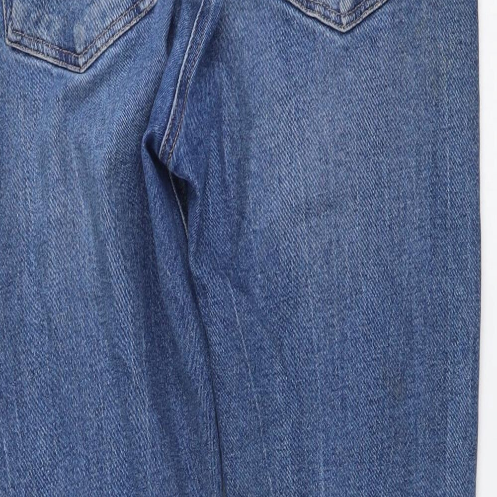 NEXT Womens Blue Cotton Straight Jeans Size 12 L25 in Regular Button