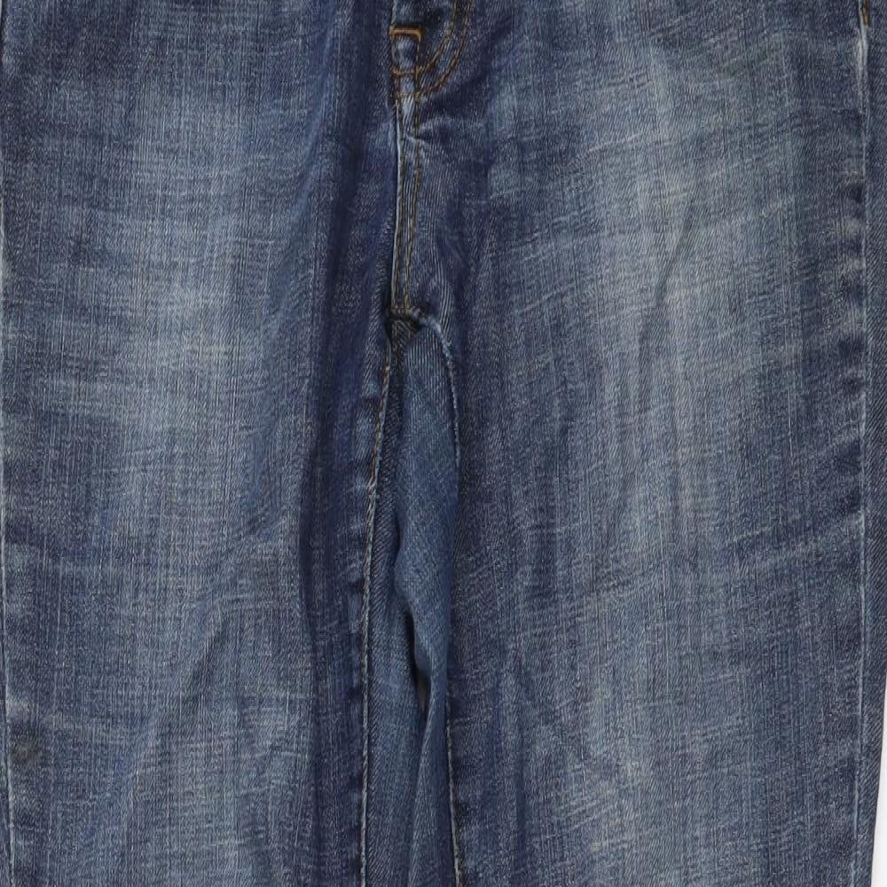 White Stuff Womens Blue Cotton Straight Jeans Size 12 L31 in Regular Button